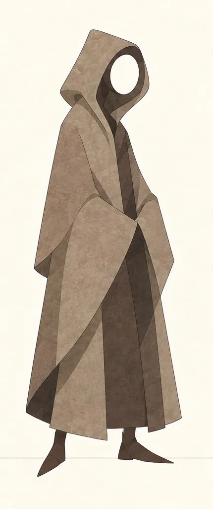 Drawing of Hooded Stranger.